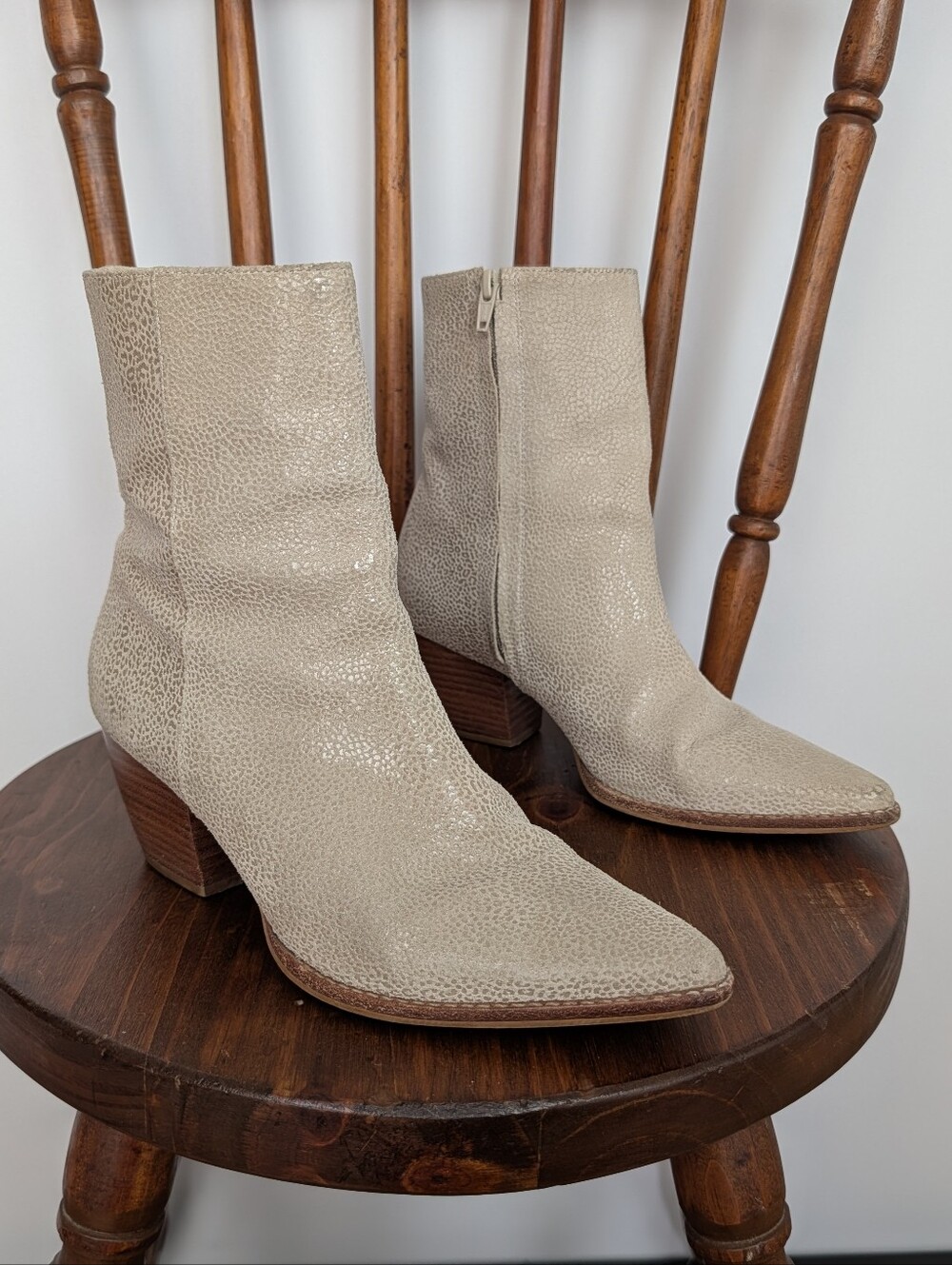 Matisse Caty Boots Leather Leopard Embossed Ankle Boots Western - 6.5